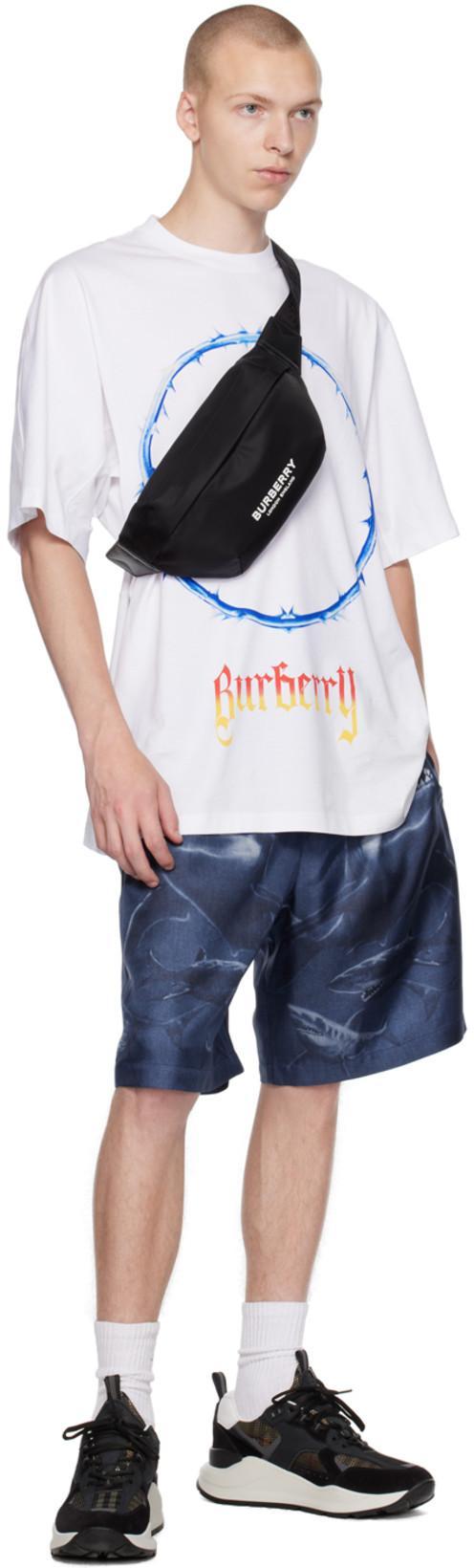 BURBERRY Check-print Mesh-detail Sneakers In Black