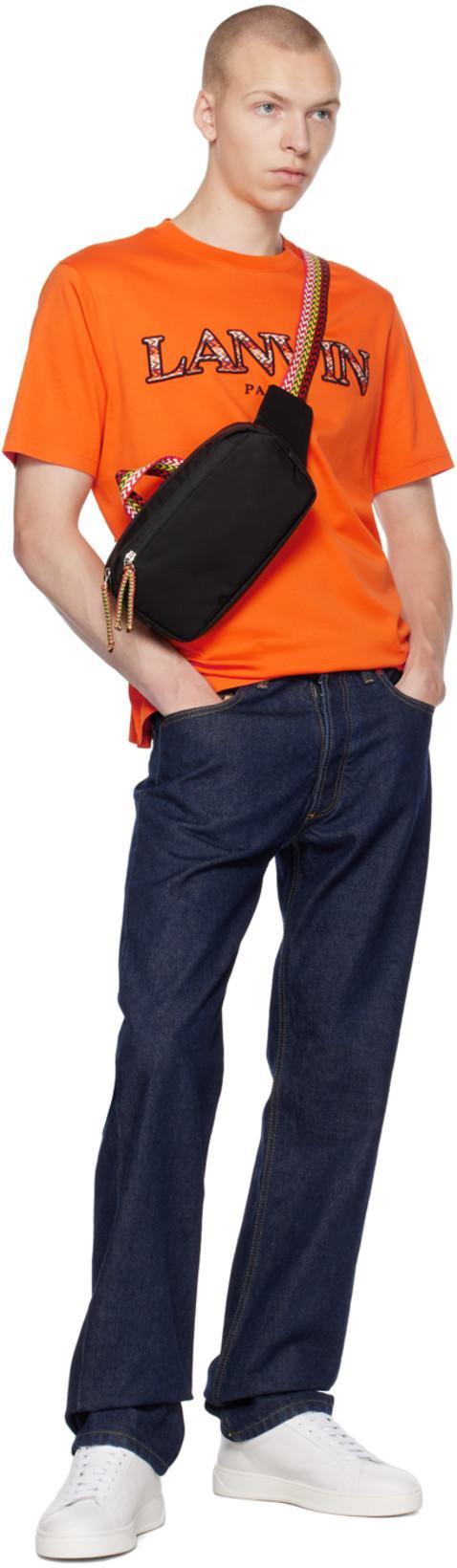 LANVIN Leather Low Top Sneakers With Contrasting Heel Counter In White