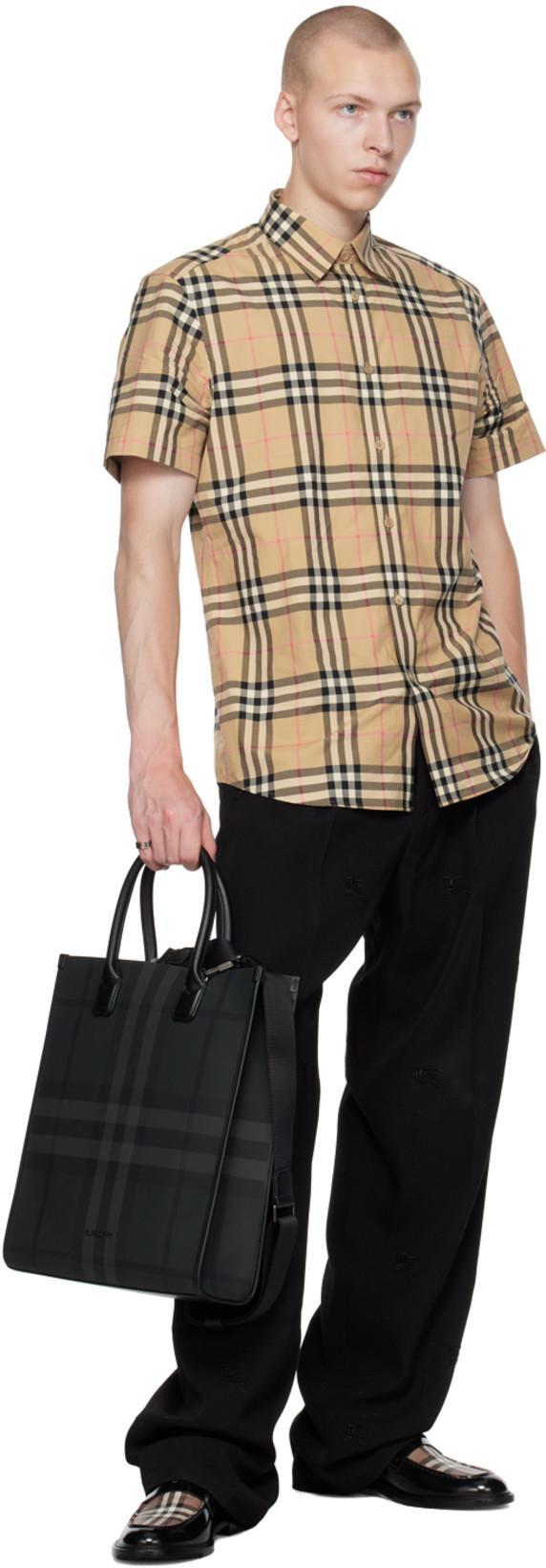 BURBERRY Vintage Check-print Leather Loafers In Black