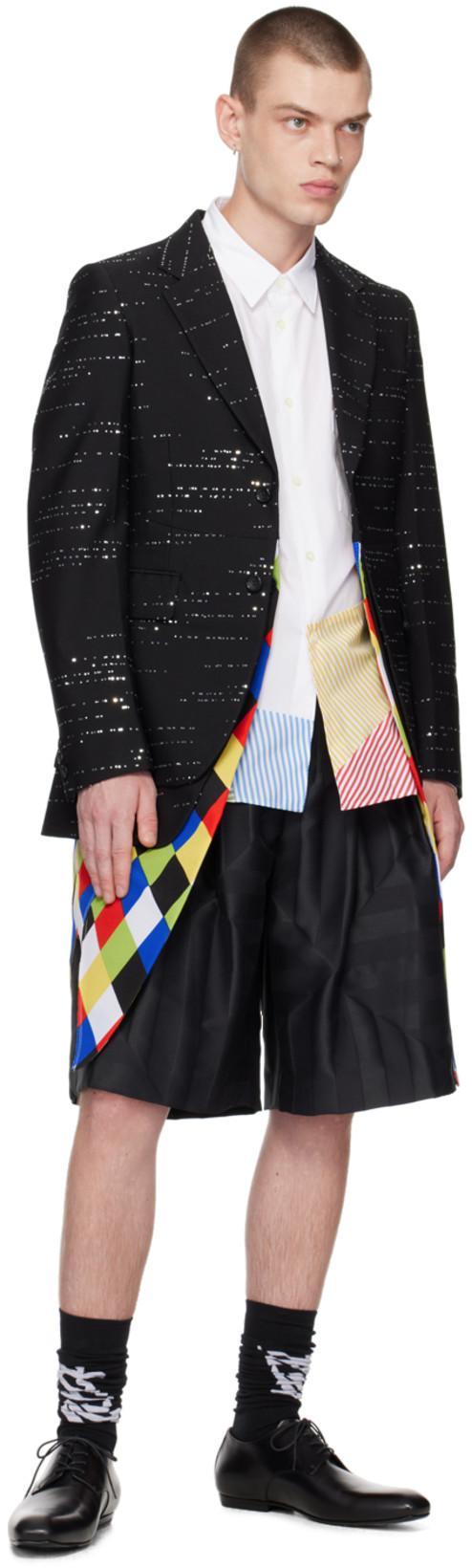 COMME DES GARÇONS HOMME DEUX Black Sequin Blazer In 1 Black X Multi