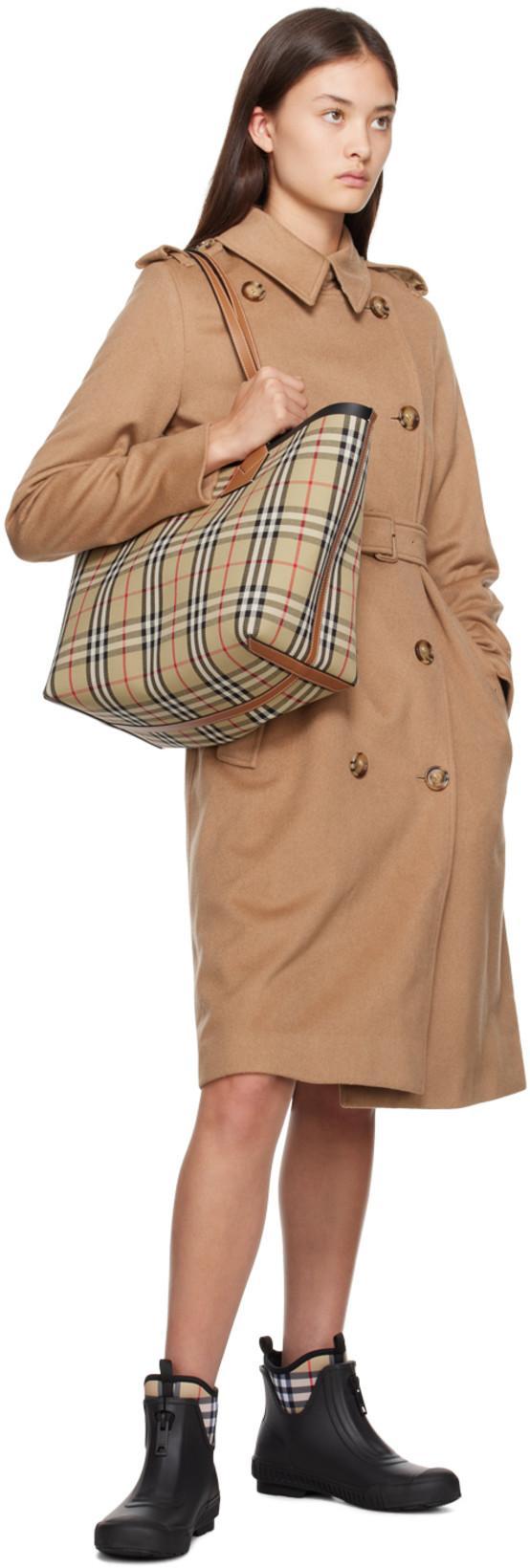 BURBERRY Flinton Check Waterproof Rain Boot In Black