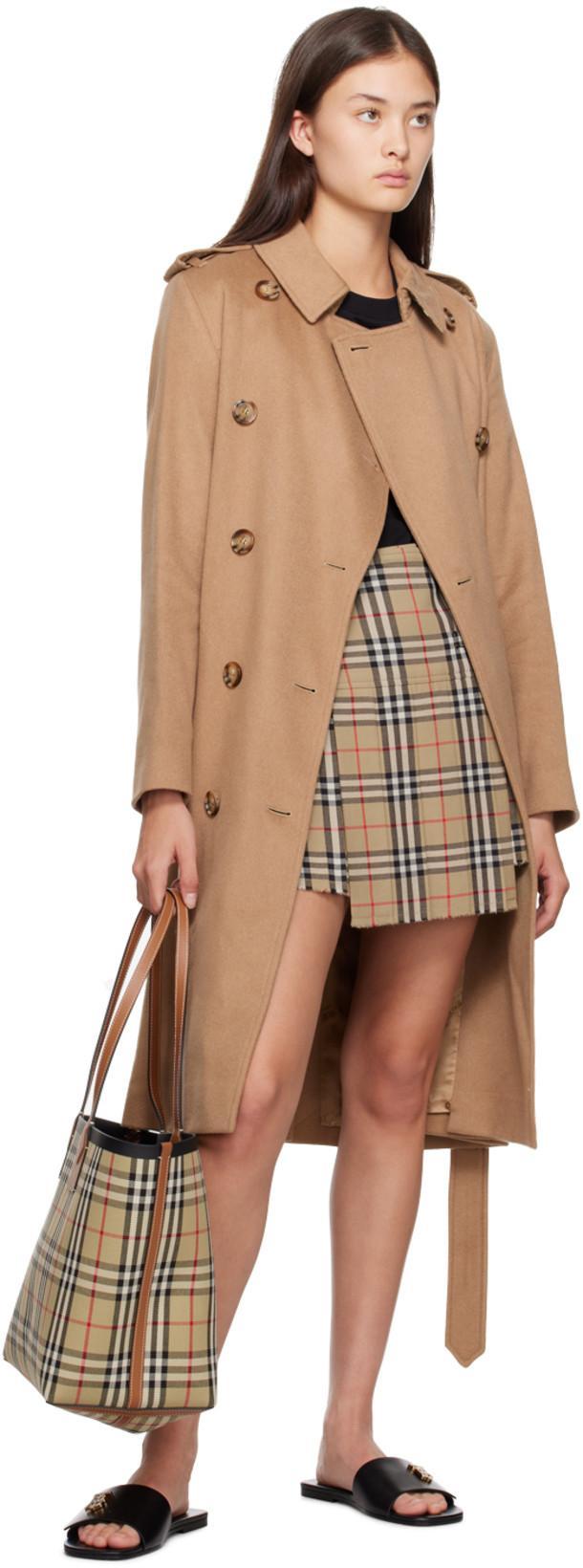 BURBERRY Check Wool Mini Kilt In Animal Print
