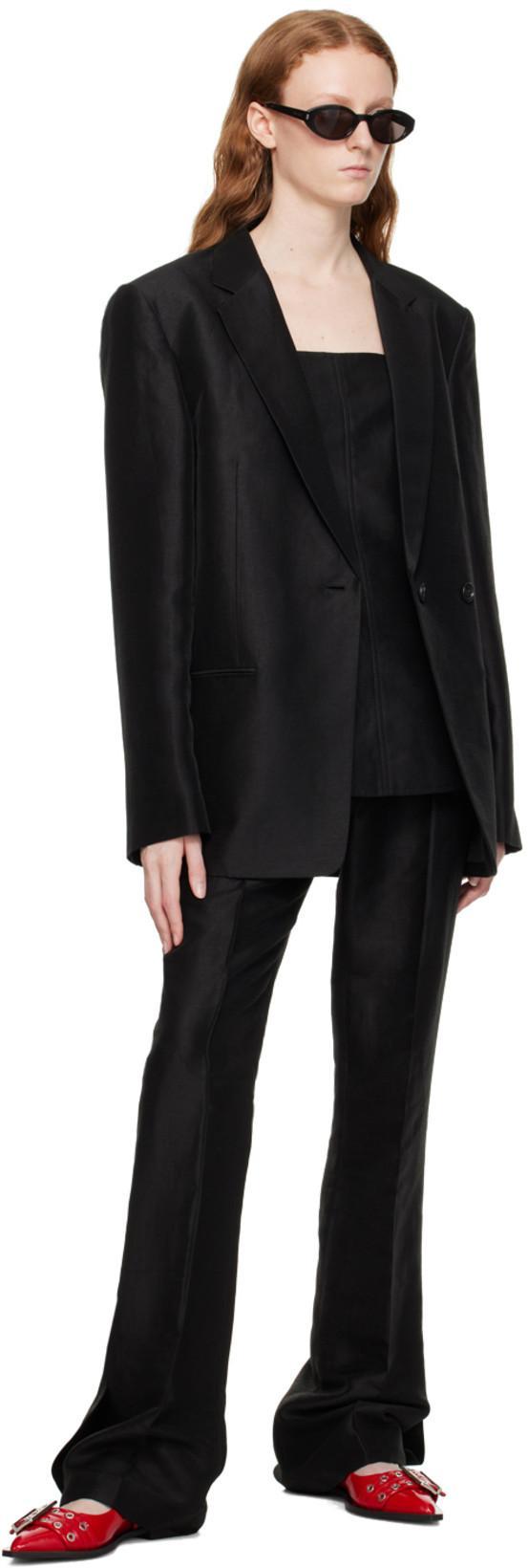 GANNI Feminine Buckle Patent Slingback Sandals In Red