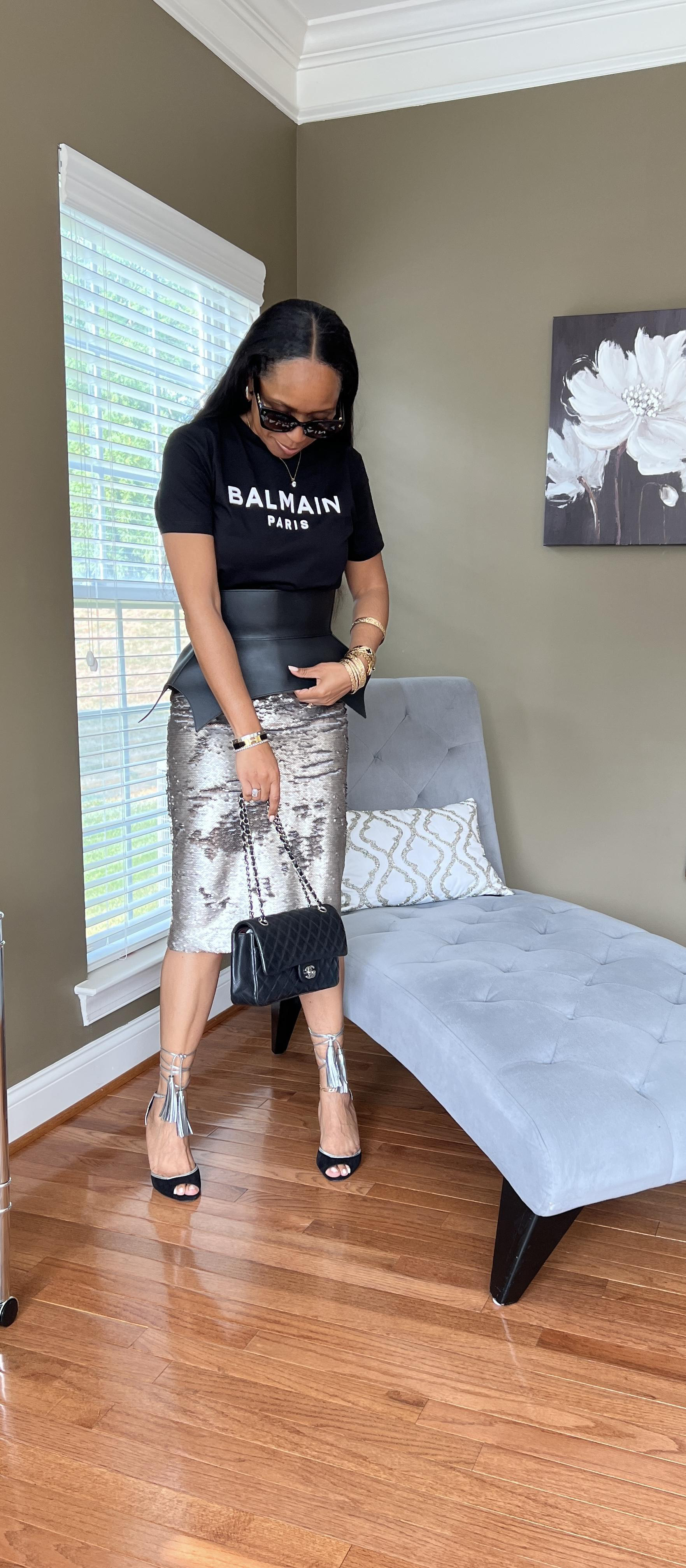 BALMAIN Women T-shirt With Print In Black