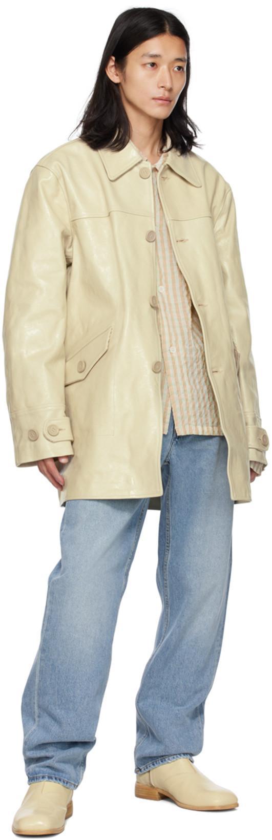 OUR LEGACY Beige Michaelis Boots In Dusty White Leather