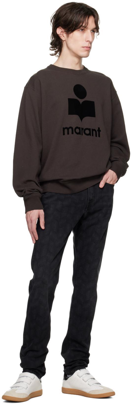 ISABEL MARANT Black Logo-print Sweatshirt In Green