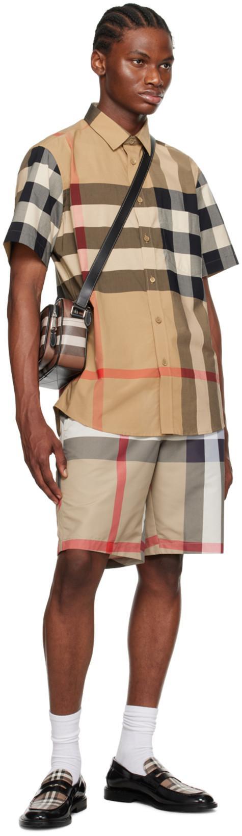 BURBERRY Men Cotton Shirt With Check Print In Multi