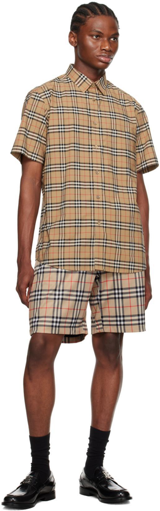 BURBERRY Shirt With Vintage Check Pattern In Neutral