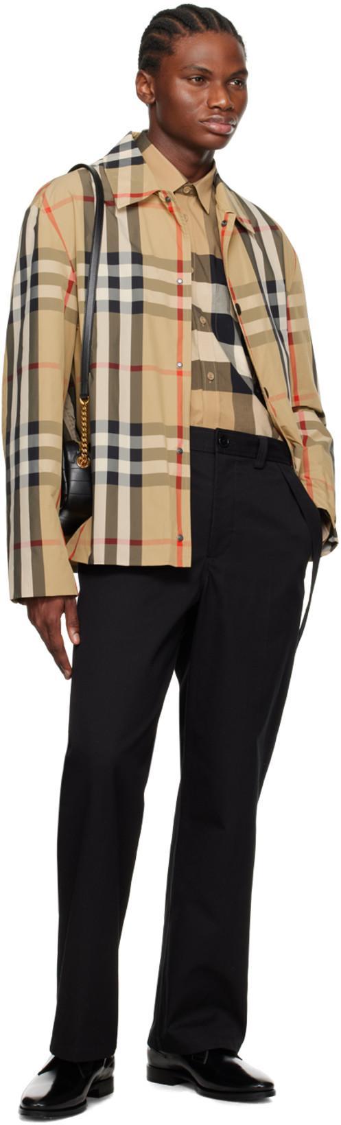 BURBERRY Check-pattern Shirt Jacket In Neutrals