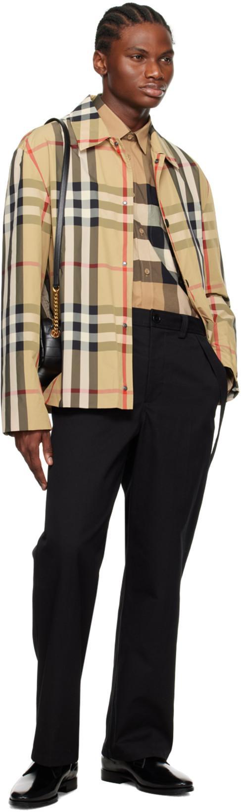 BURBERRY Check-pattern Shirt Jacket In Neutrals