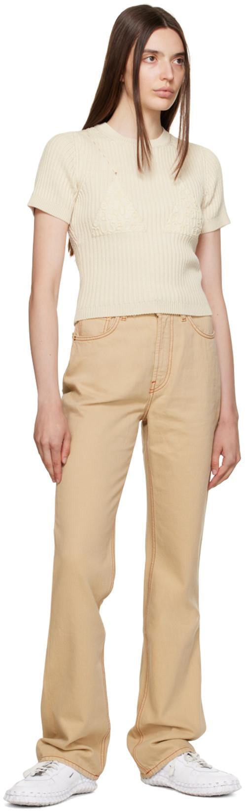 JACQUEMUS Le De Nimes High-rise Bootcut Jeans In Beige