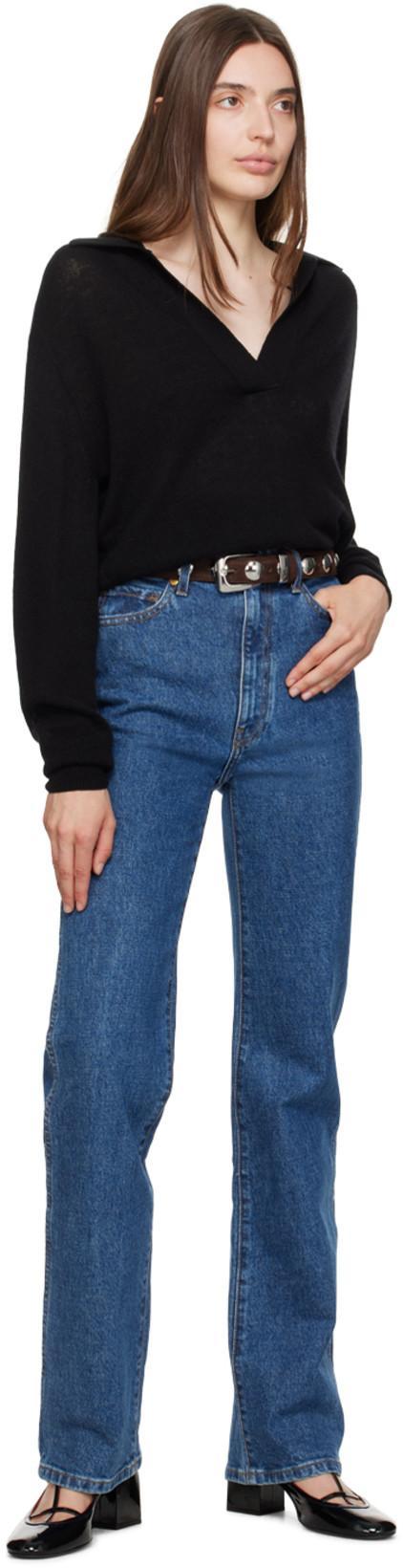 KHAITE Black Leather Pumps