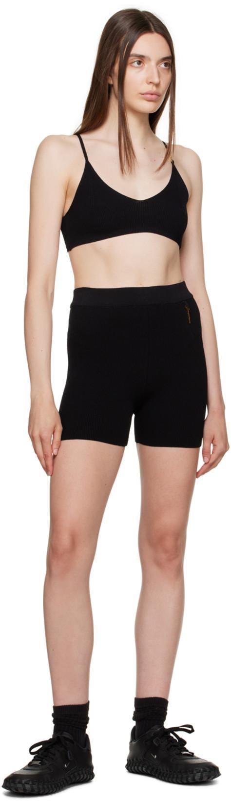 JACQUEMUS Le Bandeau Pralu Knit Bralette In Black