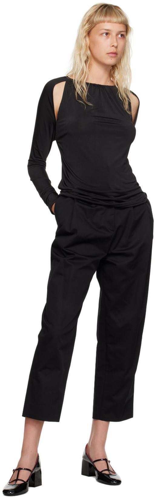 KHAITE Black Leather Pumps