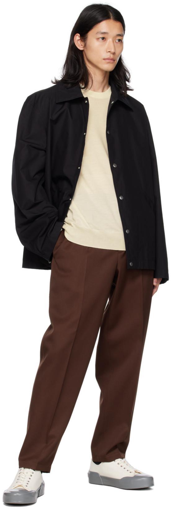 JIL SANDER Black Virgin Wool Felt Shirt Jacket