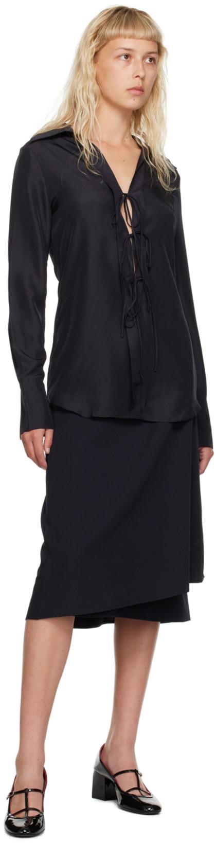 KHAITE Black Leather Pumps