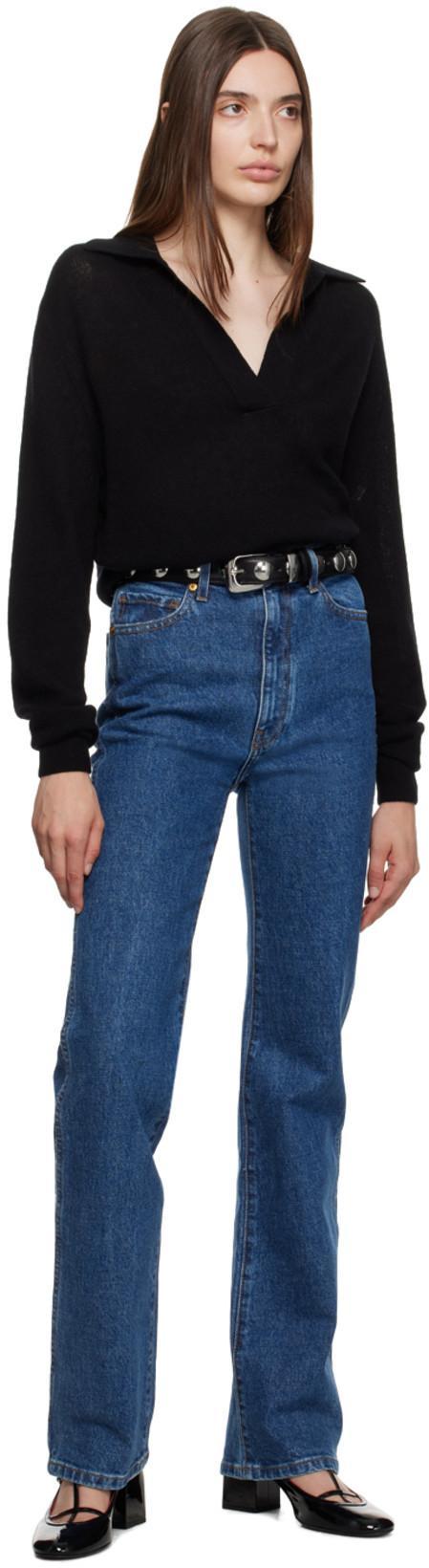 KHAITE Black Leather Pumps