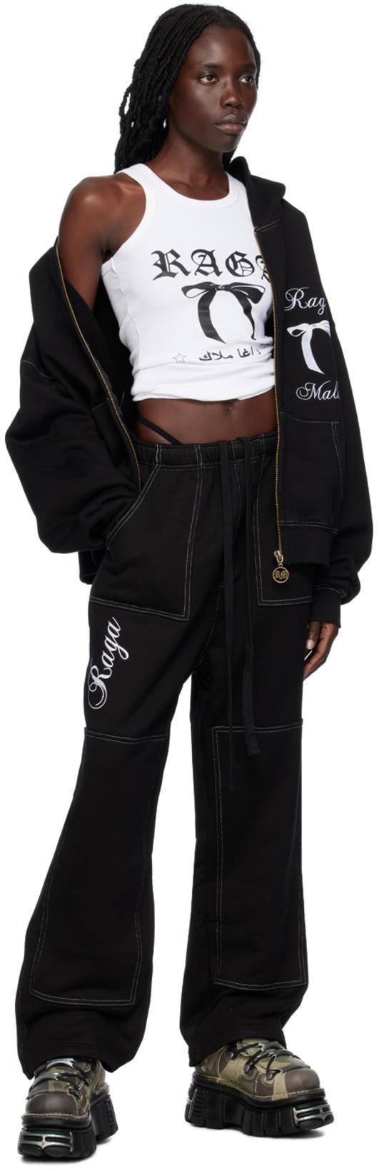 RAGA MALAK Black Drawstring Lounge Pants