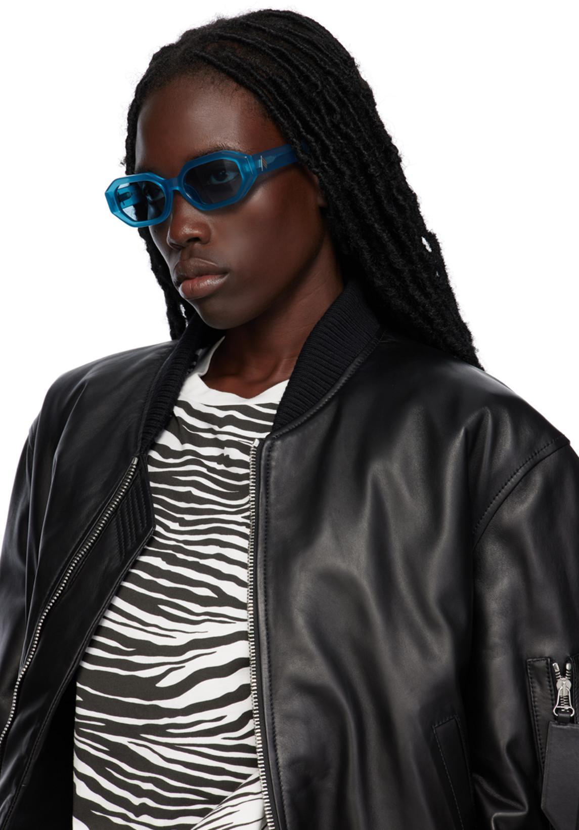 ATTICO Anja Bomber Leather Jacket In Black