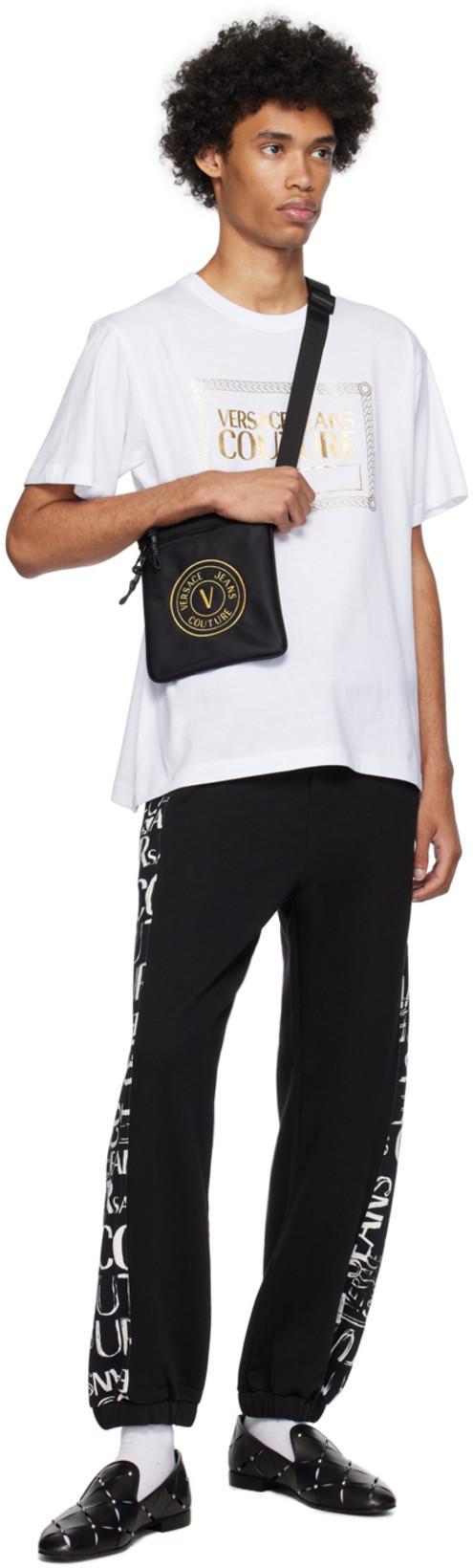 VERSACE Greca Short-sleeved Polo Shirt In Optical White