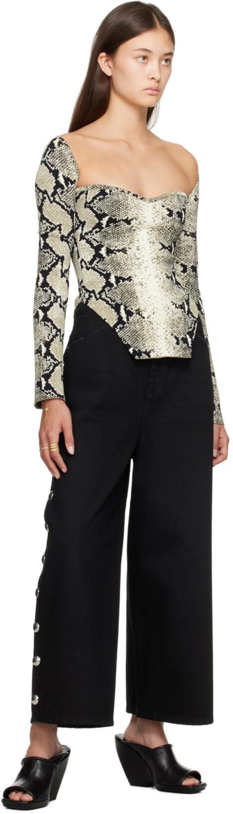 KHAITE Khaki & Black Maddy Long Sleeve T-shirt In Multi