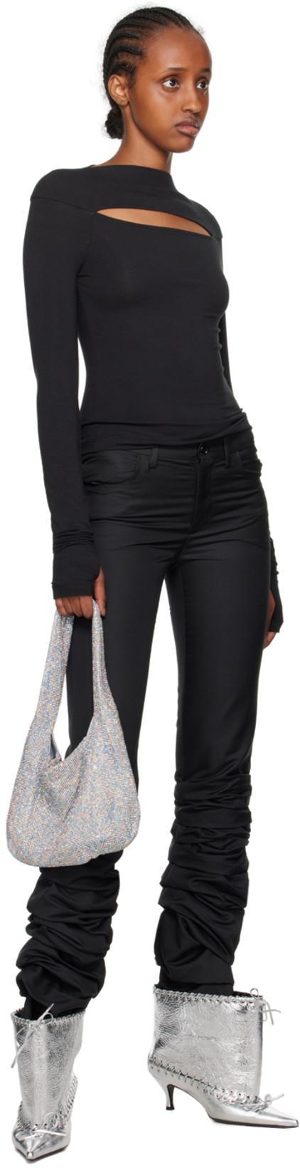 HELMUT LANG Black Slit Long Sleeve T-shirt In Black - 001