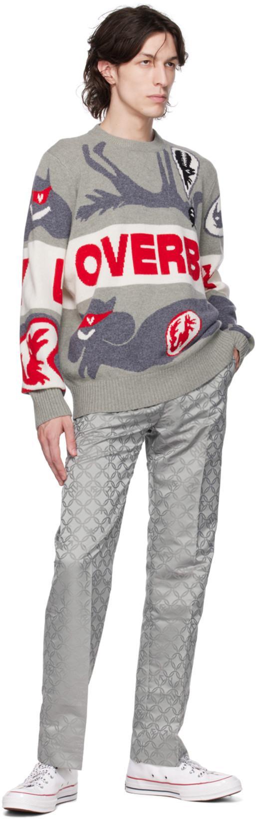 CHARLES JEFFREY LOVERBOY Loverboy Logo Sweater In Grey