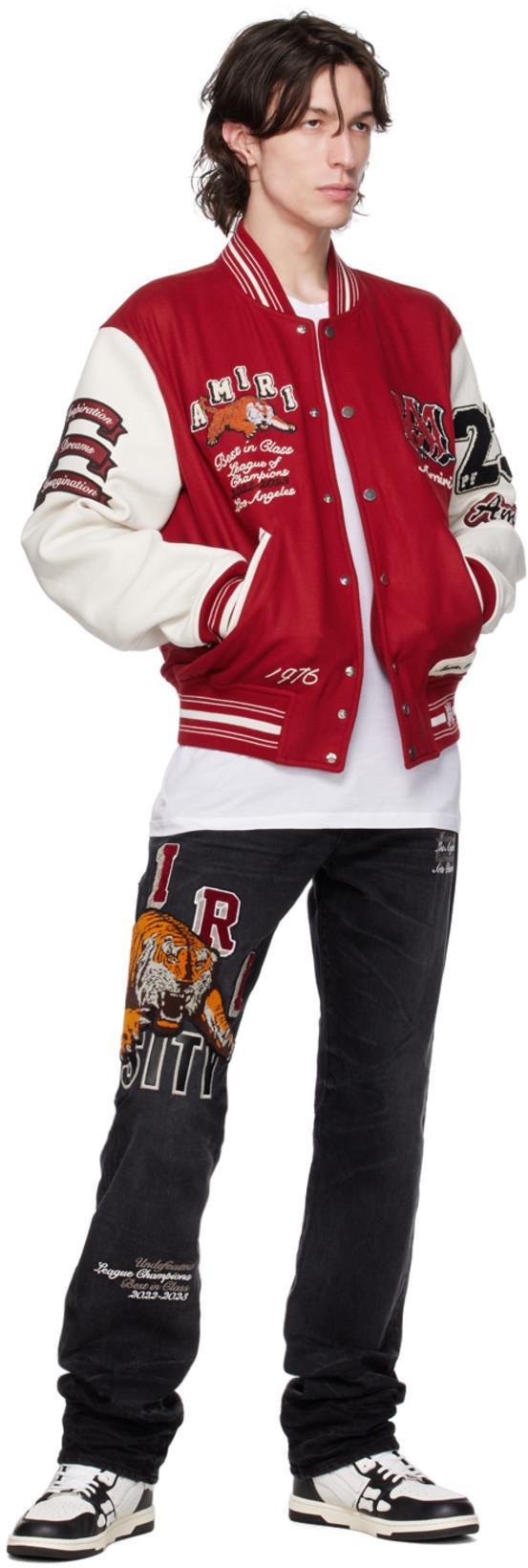 AMIRI White Crewneck T-shirt With Logo Print On The Front In Gray