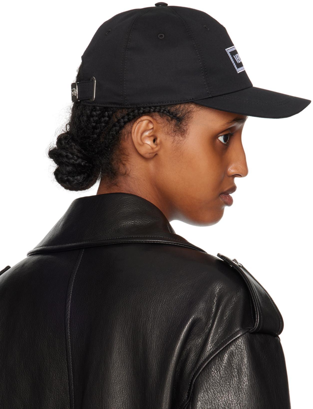 VERSACE Black Embroidered Cap