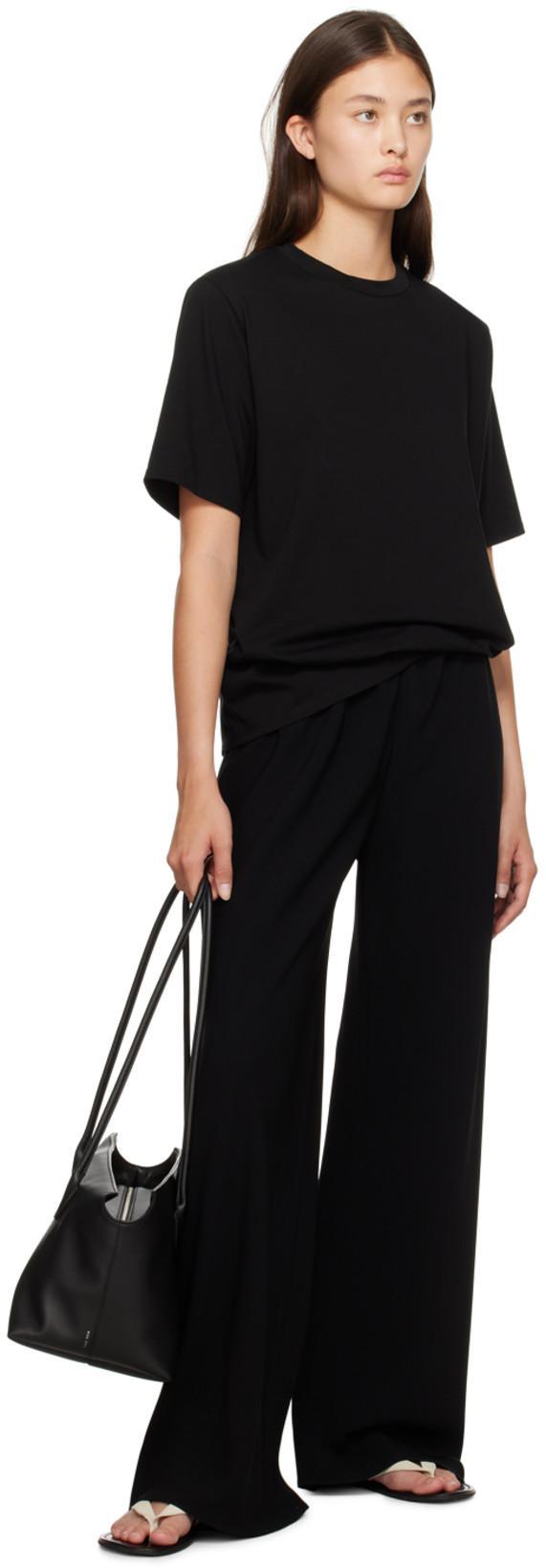 THE ROW Gala High-rise Wide-leg Cady Pants In Black