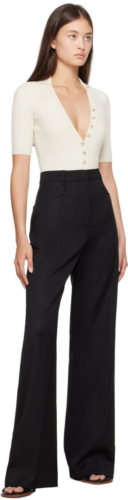 JACQUEMUS Le Pantalon Sauge Wool Twill High Pants In Nero