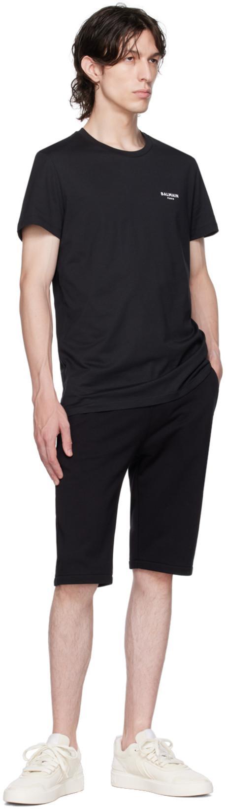 BALMAIN Black Cotton T-shirt