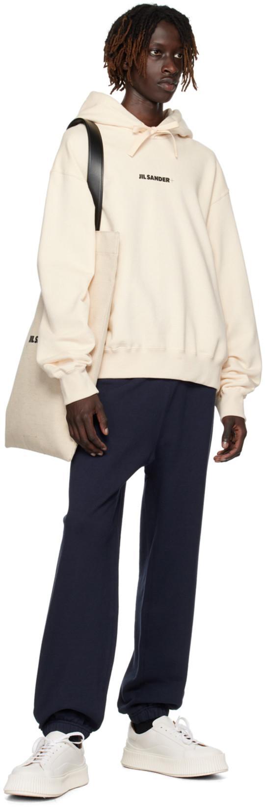 JIL SANDER Natural-colored Linen And Cotton Tote Bag In White