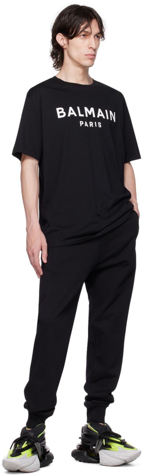 BALMAIN Printed T-shirt - Straight Fit In Black