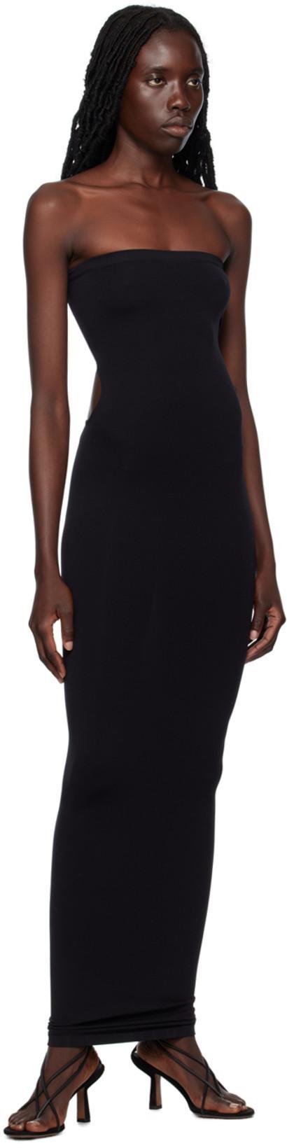 WOLFORD Fatal Cut Out Midi Dress In Black