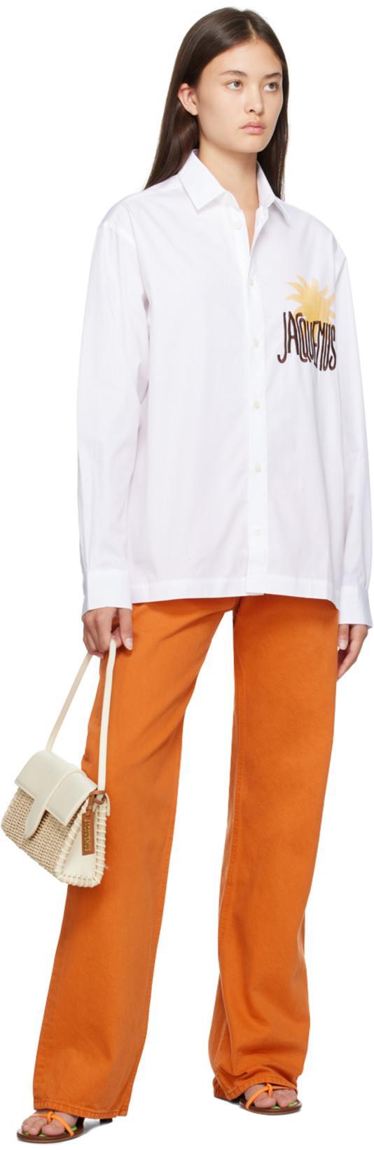 JACQUEMUS Off-white Le Raphia 'le Bambino Long Osier' Bag