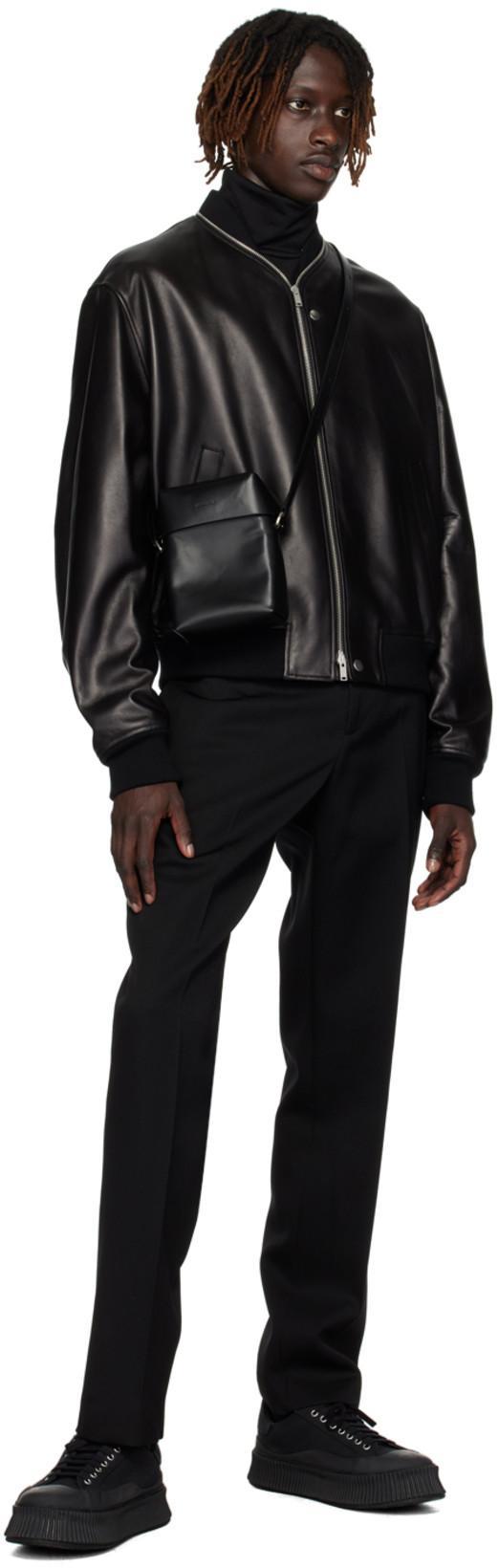 JIL SANDER Oversize Sole Canvas Sneakers In Black