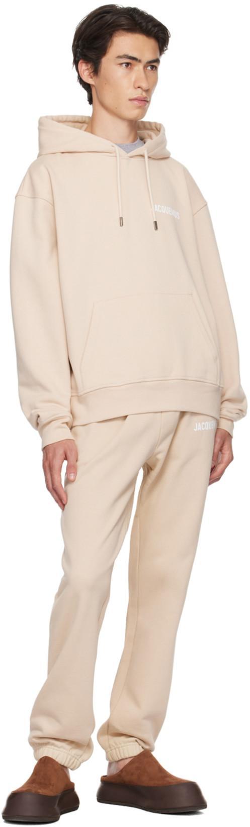 JACQUEMUS Mens Light Beige Le Jogging Tapered-leg Organic Cotton-jersey Jogging Bottoms