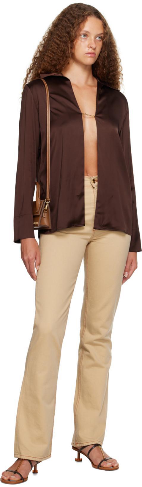 JACQUEMUS Le De Nimes High-rise Bootcut Jeans In Beige