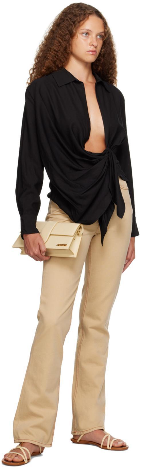 JACQUEMUS Le De Nimes High-rise Bootcut Jeans In Beige