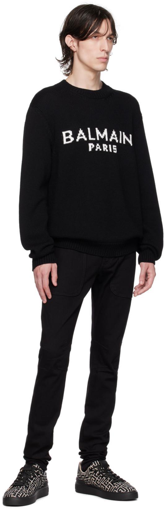 BALMAIN Round Neck Sweatshirt In Black