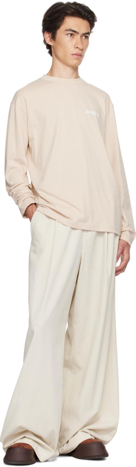 JACQUEMUS Beige Le Papier 'le T-shirt Manches Longues' Long Sleeve T-shirt In 130 Light Beige