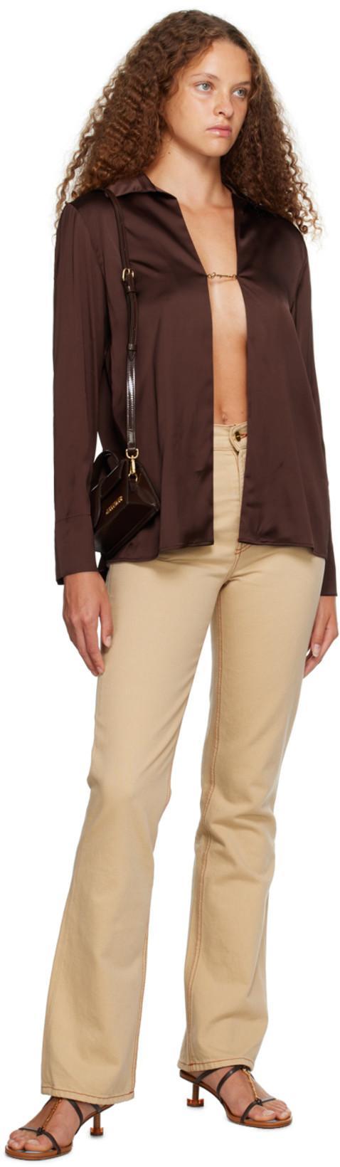 JACQUEMUS Le De Nimes High-rise Bootcut Jeans In Beige