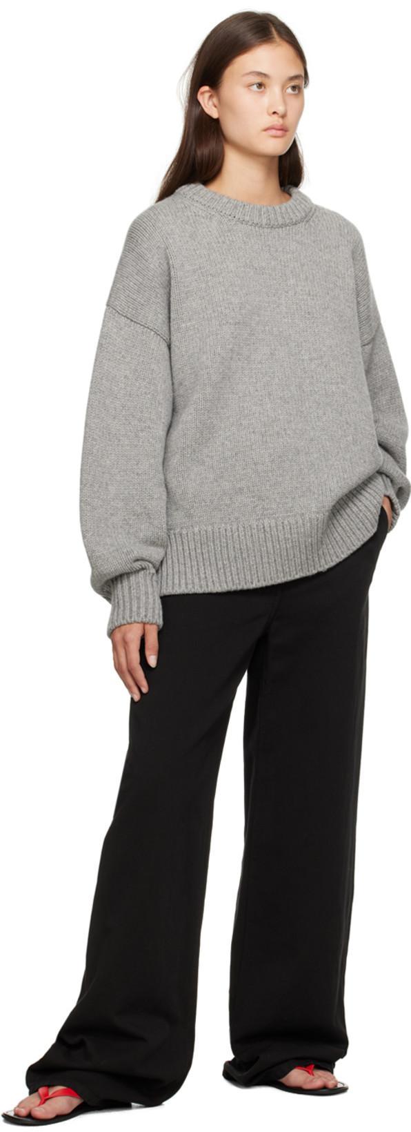 THE ROW Ophelia Wool-cashmere Sweater In Grey Melange