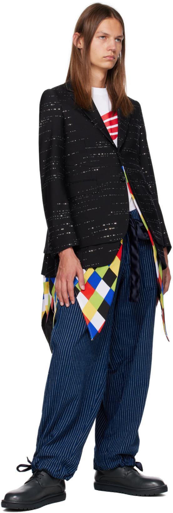 COMME DES GARÇONS HOMME DEUX Black Sequin Blazer In 1 Black X Multi