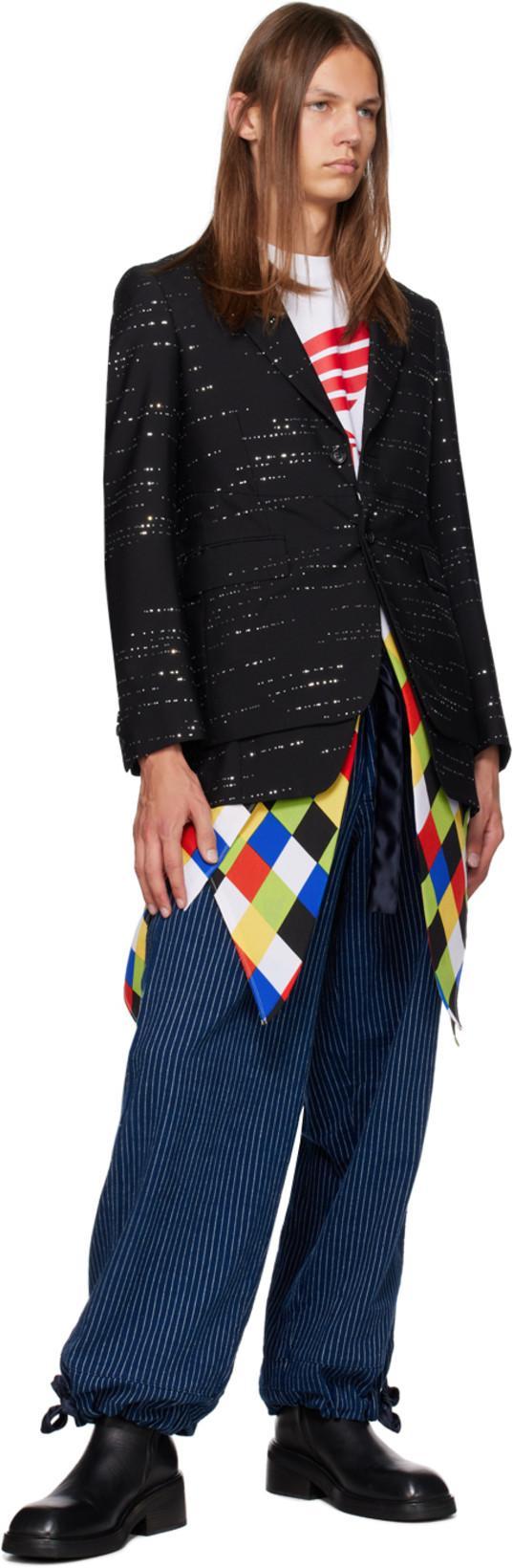 COMME DES GARÇONS HOMME DEUX Black Sequin Blazer In 1 Black X Multi