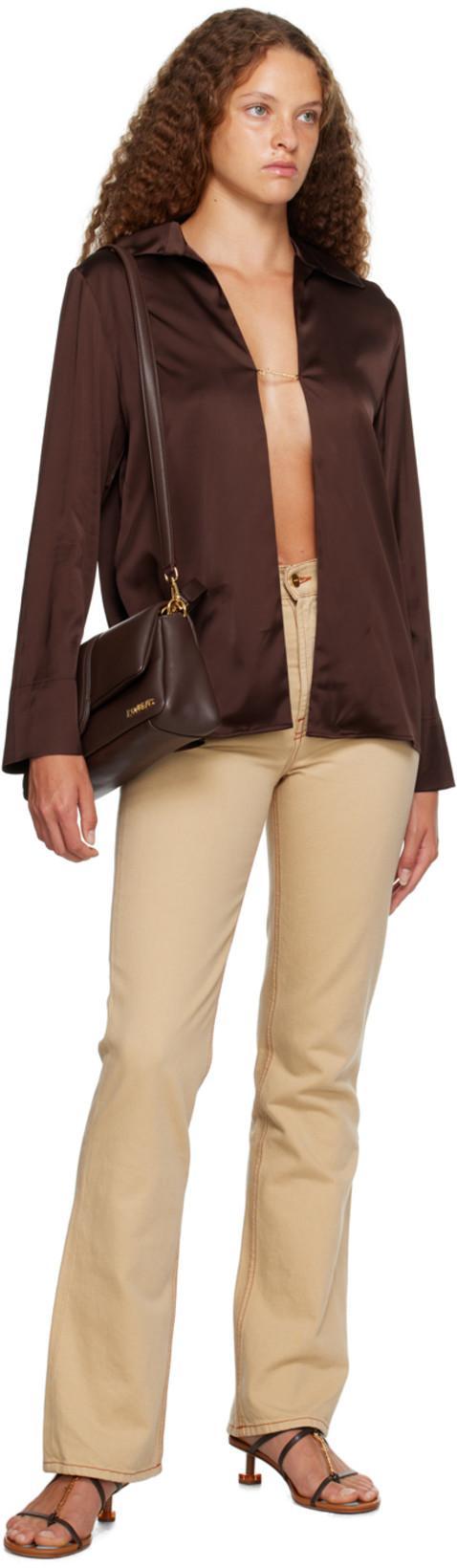 JACQUEMUS Le De Nimes High-rise Bootcut Jeans In Beige