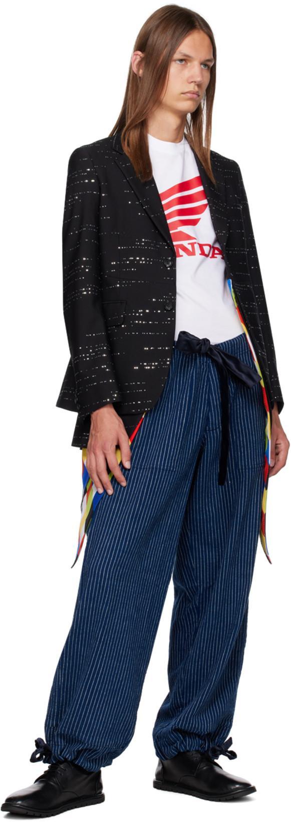 COMME DES GARÇONS HOMME DEUX Black Sequin Blazer In 1 Black X Multi