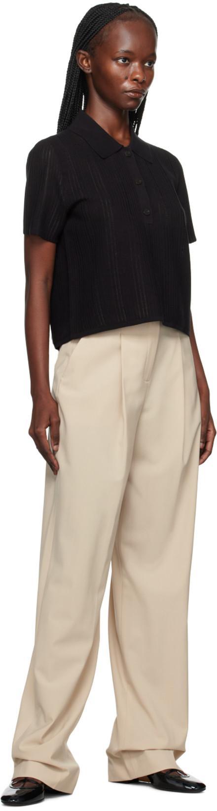 KHAITE Black Leather Pumps