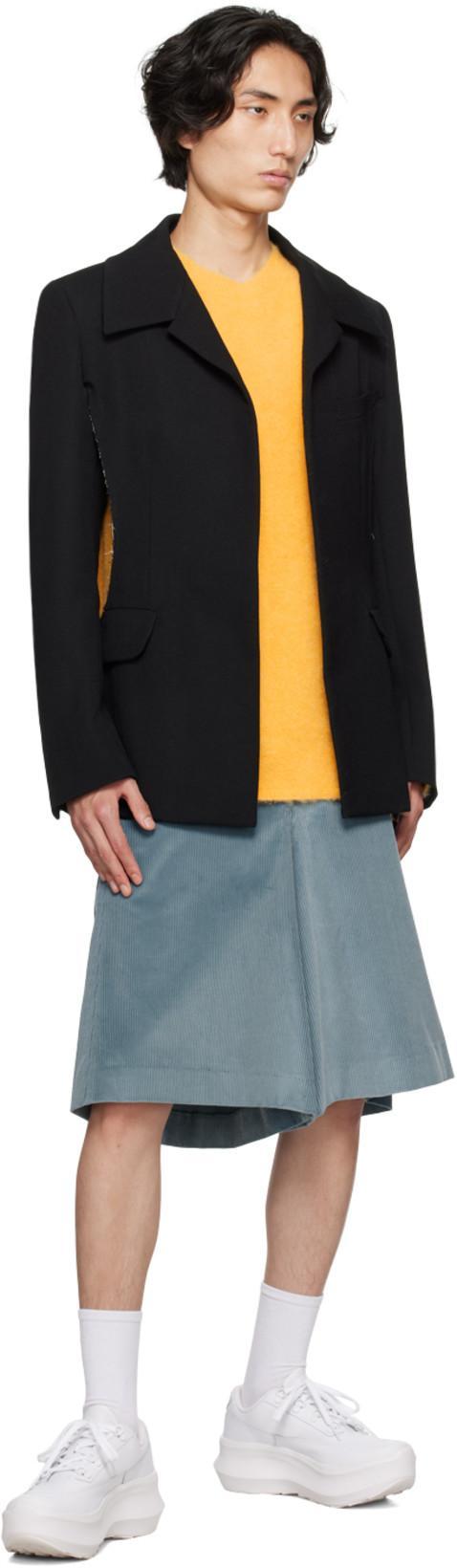 COMME DES GARÇONS HOMME DEUX Black Cutout Blazer In 1 Black